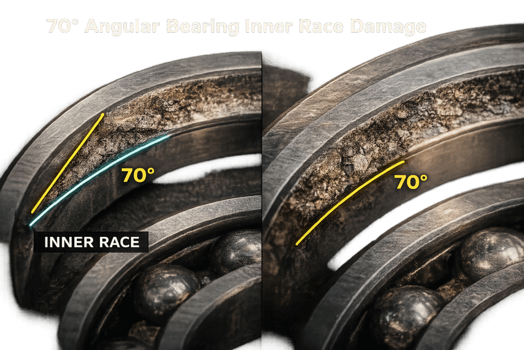 70 Angular Bearing Inner Race Damage
